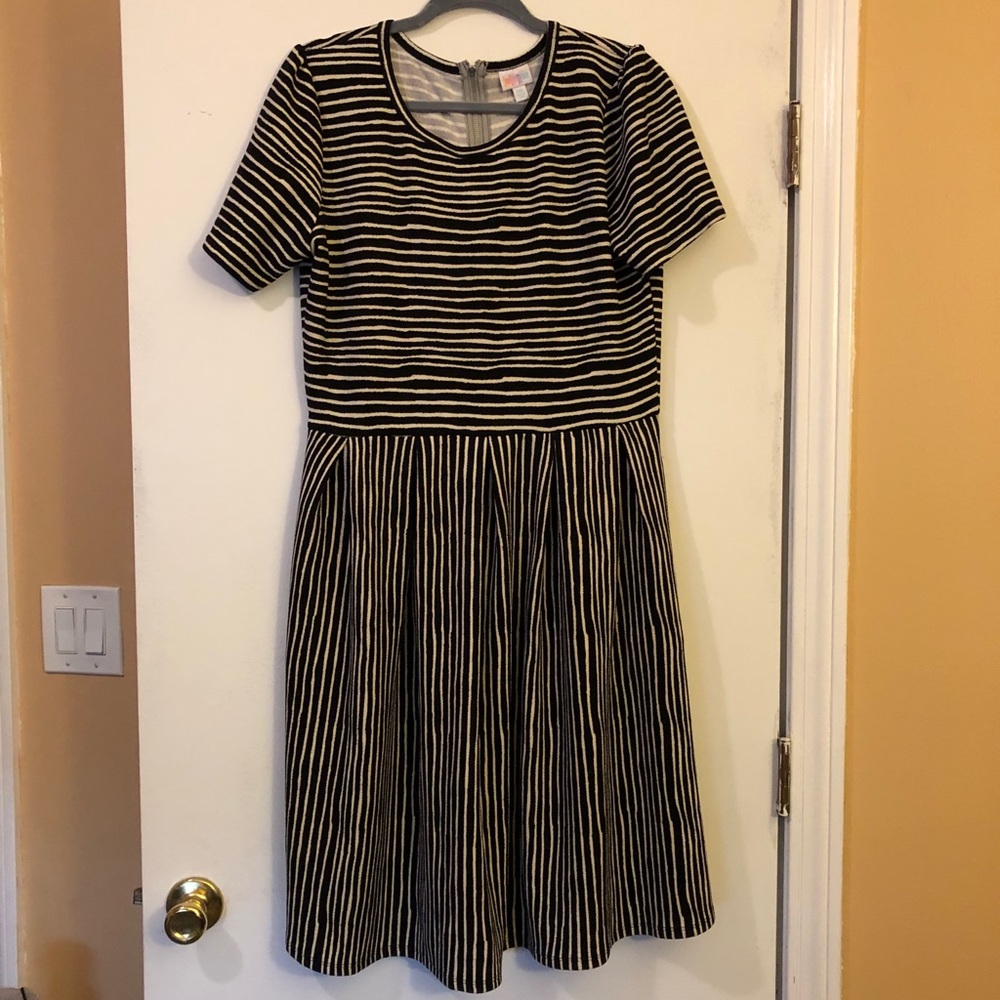 LulaRoe Striped Amelia Dress 2XL